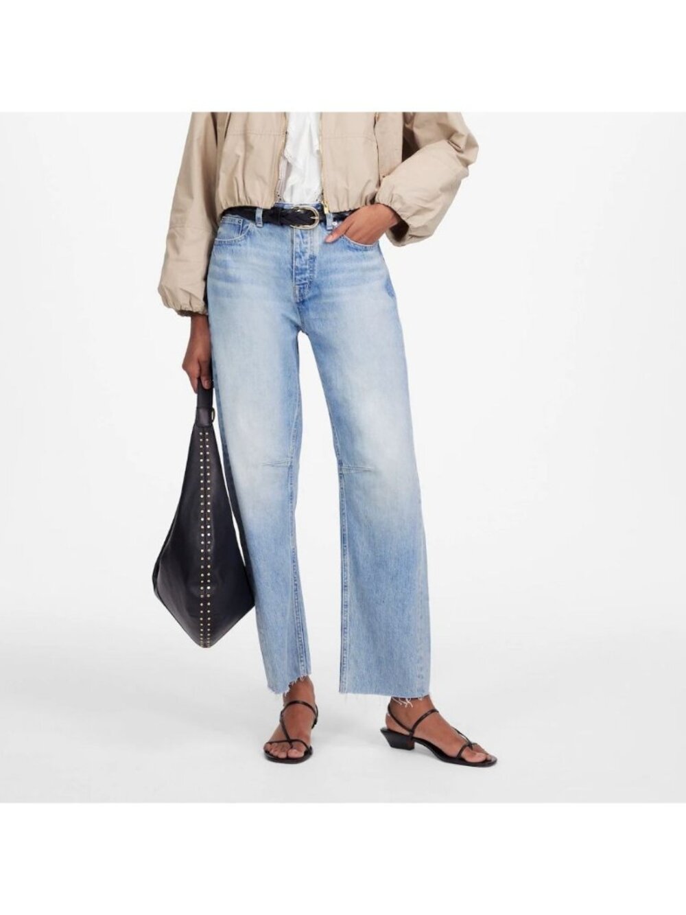 Madewell The Darted Barrel-Leg Jean Edmonson Wash Blue Size 33 NWT NU023